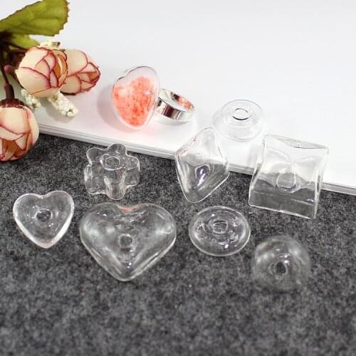 2PCS DIY Liquid Bottles 11 styles avaialbe glass globe vial pandent fashion ring accessories jewelry findings