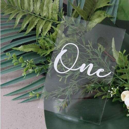Perspex Wedding Signage,Calligraphy Table Numbers,White Acrylic Table Numbers - Event Acrylic Wedding Sign .Table Decoration