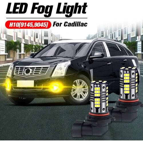2pcs LED Fog Light Blub H10 9145 9045 Lamp Canbus No Error For Cadillac Escalade EXT ESV 2008-2014 CTS XLR SRX 2004-2016