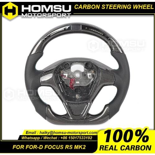 For ford ST Real Carbon Fiber LED Steering Wheel For ford focus RS MK2 With Carbon Inserts