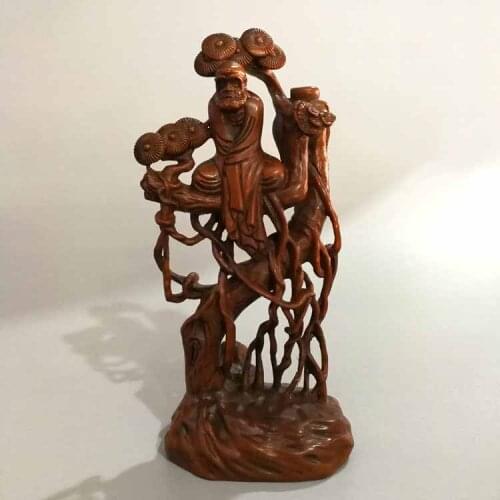 Poplar Sculpture Dharma ancestor Zen small ornaments antique wood carving pulp old poplar wood decoration home Decoration Worshi