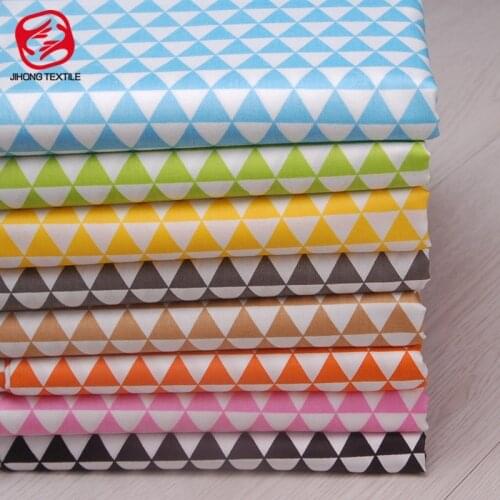 Triangular Twill Printed Fabric Cotton 100% Kids Colorful Upholstery Fabric For Sewing Apron Coverlet Sheet Fabric By 1 Meter