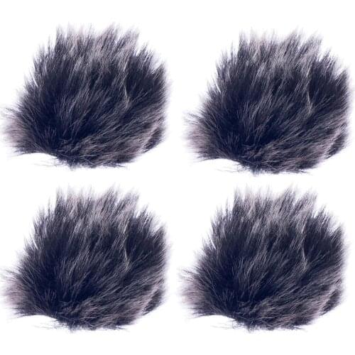 Universal 4pcs Lavalier Lapel Microphone Fur Wind Muff Windscreen Cover Stage Speech Meeting Accessory