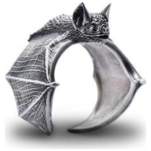 Vintage Bat Rings Fashion Retro Style Adjustable Bat Rings For Women Men Bat Jewellery