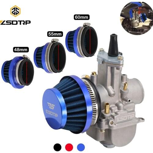 ZSDTRP 48/55/60mm Air Filter Cleaner For Keihin Koso PWK Mikuni Carburetors 2 Stroke ATV Quad Dirt Bike Moto Air Filter Cleaner