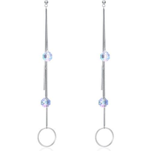 ZEMIOR 925 Sterling Silver Earrings Crystal Five-pointed Star Cylinder And Pearl Drop Earring Classic Fine Jewelry For Women