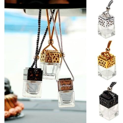 1PC Car Air Freshener Scent Perfume Bottle Ornament Essential Oil Diffuser Fragrance Hanging Empty Bottle Interior Accessory