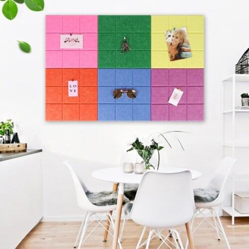 1Pcs Square Felt Wall Sticker Multifunction 3D Decorative Home Message Board Self-Adhesive Kids Room Intelligence In Multicolor