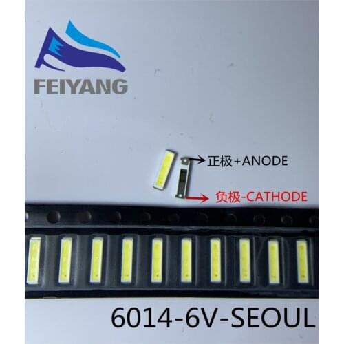 100PCS/Lot 6014 SMD LED Beads Cold white 1W 6V 150mA For TV/LCD Backlight LED Backlight High Power LED 6.0*1.4MM