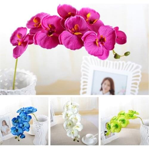 11 Colors Artificial Flowers Fake Phalaenopsis Silk Fashion Butterfly Orchid Bouquet Wedding Home Decoration Outdoor Garden