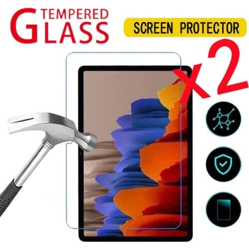 2Pcs Tablet Tempered Glass Screen Protector Cover for Samsung Galaxy Tab S7 T870 T875 Anti-Scratch Full Coverage Protective Film