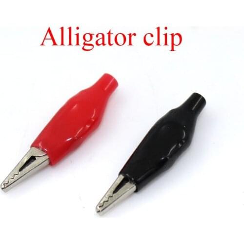 20Pcs Small Crocodile Clip/Alligator Clip 2.8cm Red and Black Sheath Clip Power Clamp Test Clip