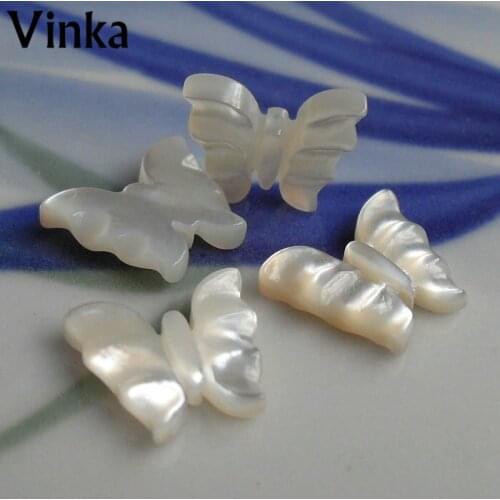 20PCSNatural white shell butterfly shape DIY handmade jewelry accessories material