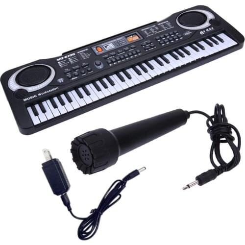 61 Keys Electronic Organ Digital Piano Keyboard with Microphone Electric Piano Kid Children Gift Develop Childs Talents US Plug