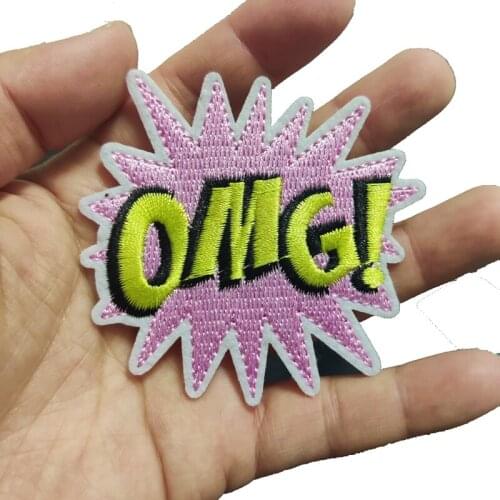 7.5cm OMG Sign Embroidered Badge Patch for Clothes DIY Applique