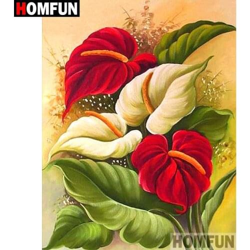 HOMFUN 5D DIY Diamond Painting Full Square/Round Drill "Colorful flowers" Embroidery Cross Stitch gift Home Decor Gift A07855