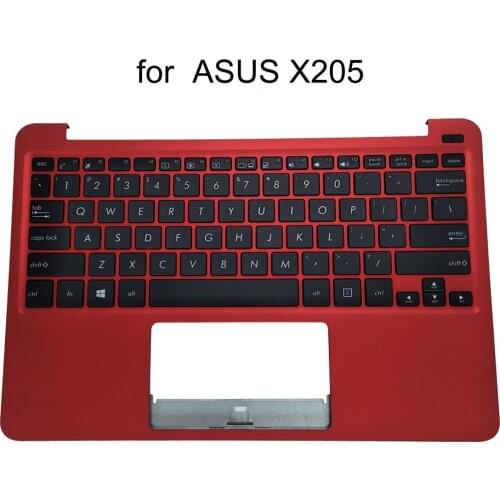 English notebook Keyboard for Asus EeeBook X205TA X205T X205 US qwerty computer keyboards red palmrest laptop replacement parts