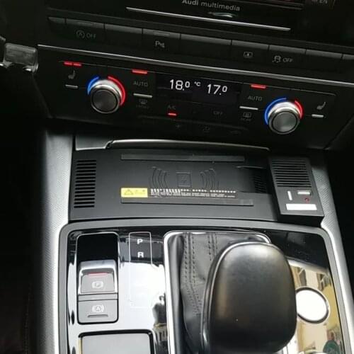 15W Wireless Charger For Audi A7 RS6 A6 C7 Phone Holder Center Mobile Cradle Fast A7 A6 C7 Wireless Charger Iphone11 12 Charge