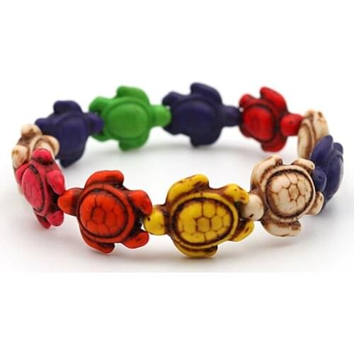 Natural Stone Blue Turquoises Bracelets for Women Men Tortoise Charms Personality Ethnic Couple Friends Bracelet Fashion Jewelry