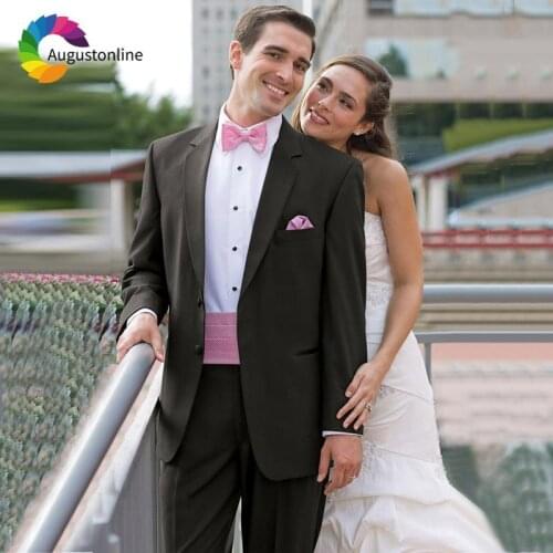 Black Men Suits For Wedding Bridegroom Evening Party Blazer Costume Slim Fit Formal Tailored Tuxedo Terno Traje Hombre 2 Pieces