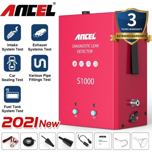 ANCEL S1000 Smoke Leak Detector Tool Smoke Generator For Car Pipeline Automotive Exhaust Gas Analyzer Diagnostic 12V Auto Repair