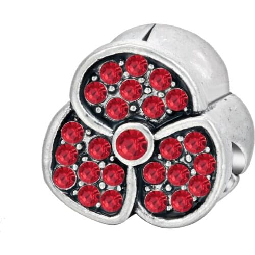 Design For Simple Gift For Womens DIY Bracelets Lots Charms Rhinestone 1PC/5PCS Clover Design Bead Charm Beads Hot Sale