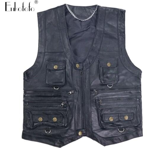 Мужские кожаные жилеты Enkofofo China At AliExpress