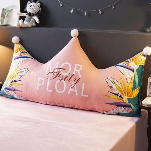 Flannel Fabric Digital Printing Pattern Crown Molding Pillow Plush Ball Decoration Back Cushion on Bed and Sofa