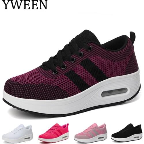 YWEEN Designer Shoes Women Mesh Causal Shoes New Platform Sneakers For Female Shoes Basic Lightweight Sports Running Shoes