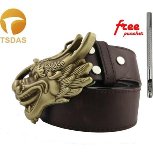 Cool Man Dragon Head Metal Belt Buckle Stainless Steel Band Buckle for Party
