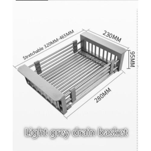 Kitchen sink drain rack drain basket stainless steel sink sink filter water basket sink rack retractable kitchen appliances