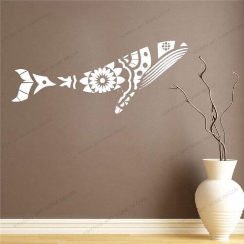 Sea Ocean Anima Abstract Whale Wall Stickers Decal Floral Pattern Sticker Bathroom Wall Decoration Waterproof CX493