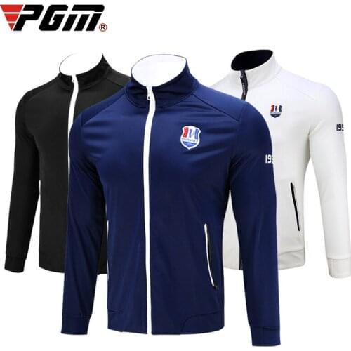 PGM Golf Mens Jacket Autumn Winter Outdoor Sport windproof warm Golf windbreaker coat Men Long Sleeve Zipper Sportswear