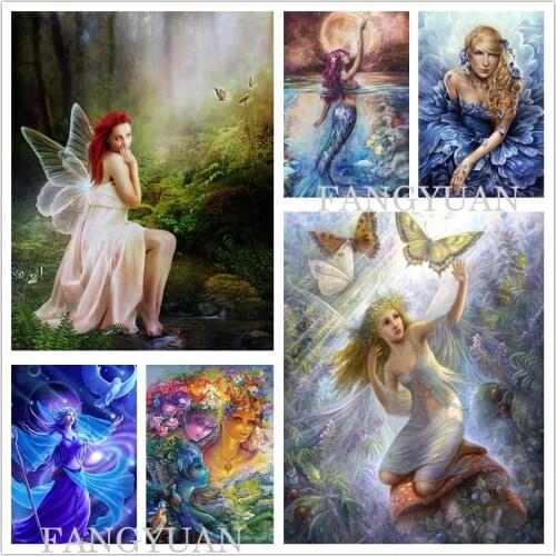 Angel Swan Diy Diamond Painting Fantasy Art Fairy Rhinestone Embroidery Cross Stitch Kits Girls Room Decor Mosic Wall Pictures