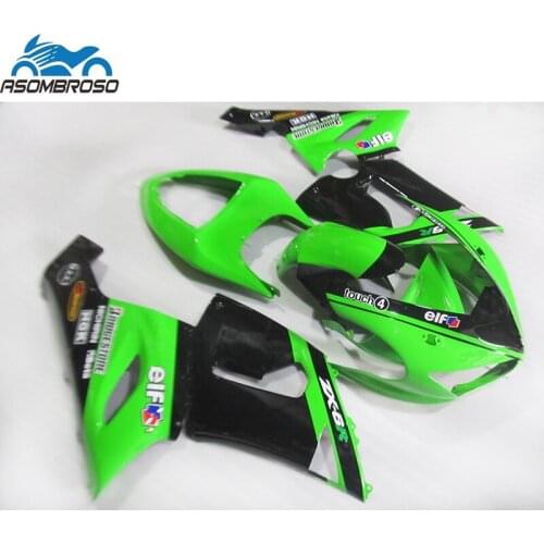 New Arrival Bodyparts for Kawasaki Ninja ZX6R fairing kit 2005 2006 green black plastic racing fairing set zx6r 05 06 BN35