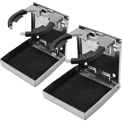 304 Stainless Steel Drinks Cup Holder Stand Foldable Car Outlet Water Bottle Holder Bracket Mount Rack for RV Boat Camper