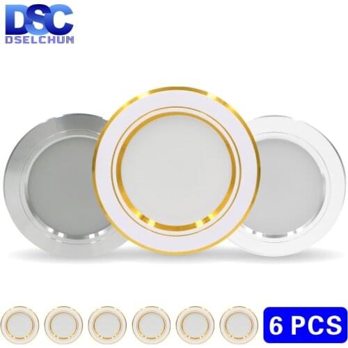 6pcs/lot Led Downlight 220v Ceiling Light 5W 9W 12W Recessed Down light Round Led Panel Light 15W 18W Spotlight Indoor Lighting