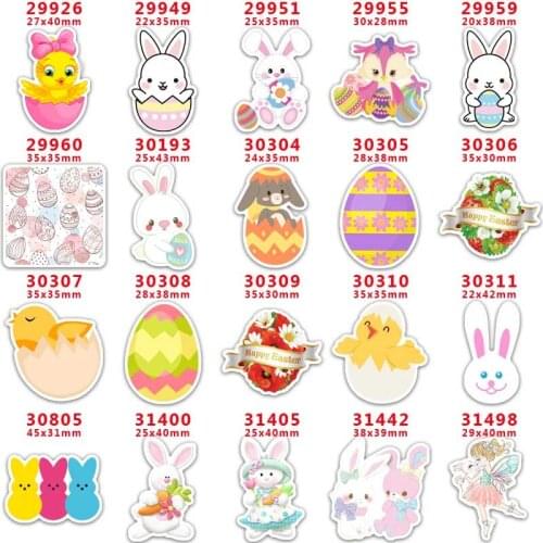 DIY Craft Supplies Sewing Accessories Cartoon Easter Day Printed Planar Resins Mold 10 Pieces. PR-29926