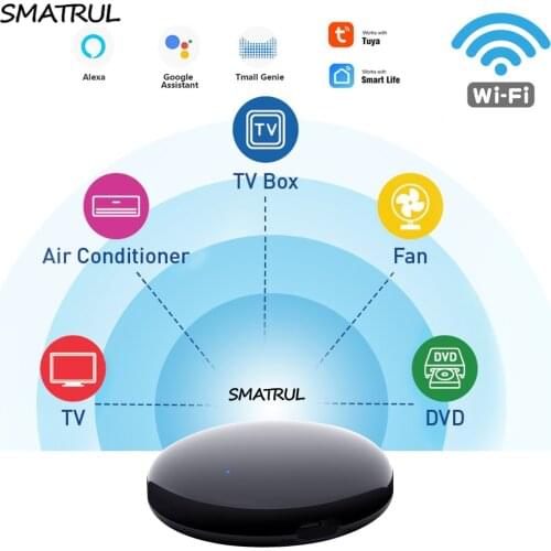 SMATRUL Tuya Smart IR Controller WiFi Blaster Lnfrared Wireless Remote Control for Air Conditioner TV, DVD Etc,Alexa,Google Home