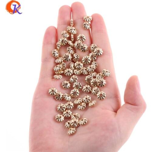 Cordial Design 8MM 1000Pcs/Lot Earring Findings/Acrylic Beads/Flower Shape/Gold UV Plating/Hand Made/Beads Jewelry Accessories