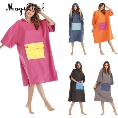 Foldable Surf Wetsuit Changing Robe Beach Hooded Poncho Microfiber Quickly Drying Swimming Bathrobe Home Bath Towel