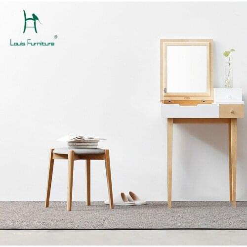 Louis Fashion Stools Designer Furniture Solid Wood Soft Bag