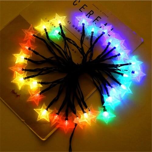 LED Star Light String Twinkle Garland Solar Light Christmas Light Outdoor IP65 Holiday Party Wedding Decorative Garden Light
