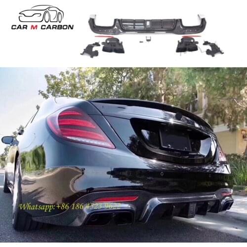 2019 S class W222 S63 S65 carbon fiber rear lip for S63 S65 B style carbon rear diffuser back spoiler