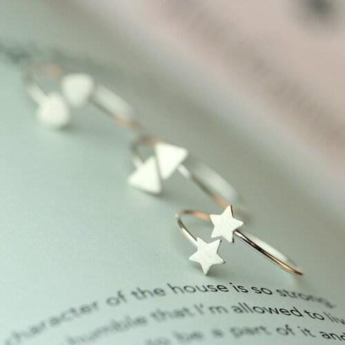 925 Sterling Silver star Open Rings For Women Fashion Prevent Allergy Sterling-silver-jewelry