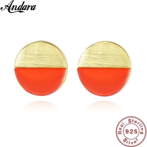 New 100% 925 Sterling Silver Jewelry Earrings Simple Fashion Round Stud Earrings For Woman Female Best Gifts