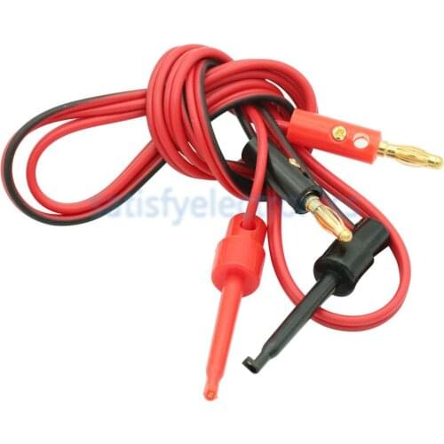 1 Pair Small Test Hook Clip to Banana Plug for Multimeter Test Lead Cable