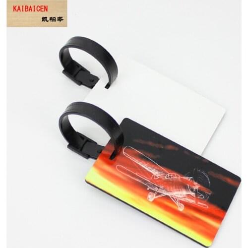20pcs/Lot Blank Sublimation MDF wooden luggage tags with punch hole heat transfer custom DIY consumables Single sides Print
