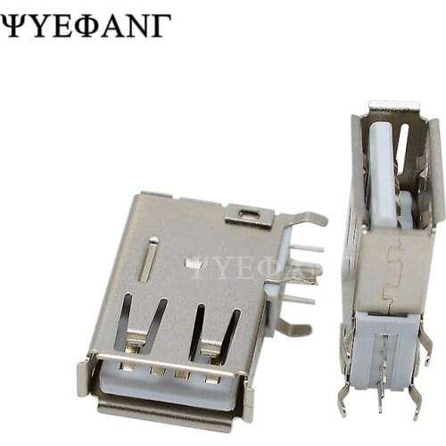 5Pcs USB Type A Female Solder Jacks Connector Side Needle 4P 90 Degree USB Data Interface