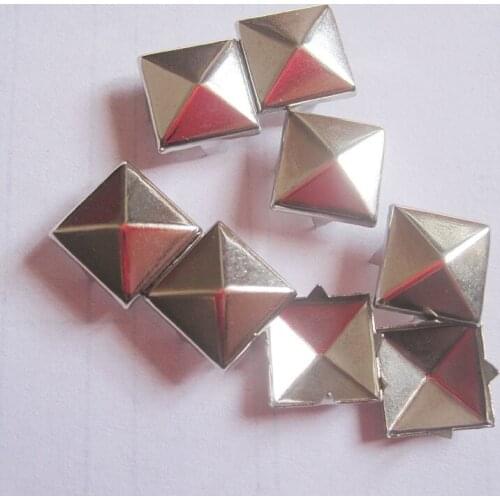Free shipping!700Pcs 10mm silver color metal rivet Square Stud Punk spikes Rivets Fashion DIY leather Crafts